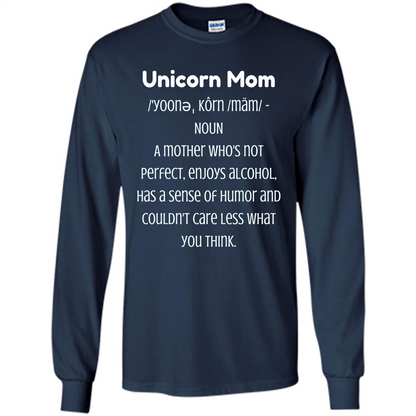 Fun Mom T-shirt - Unicorn Mom Definition Navy