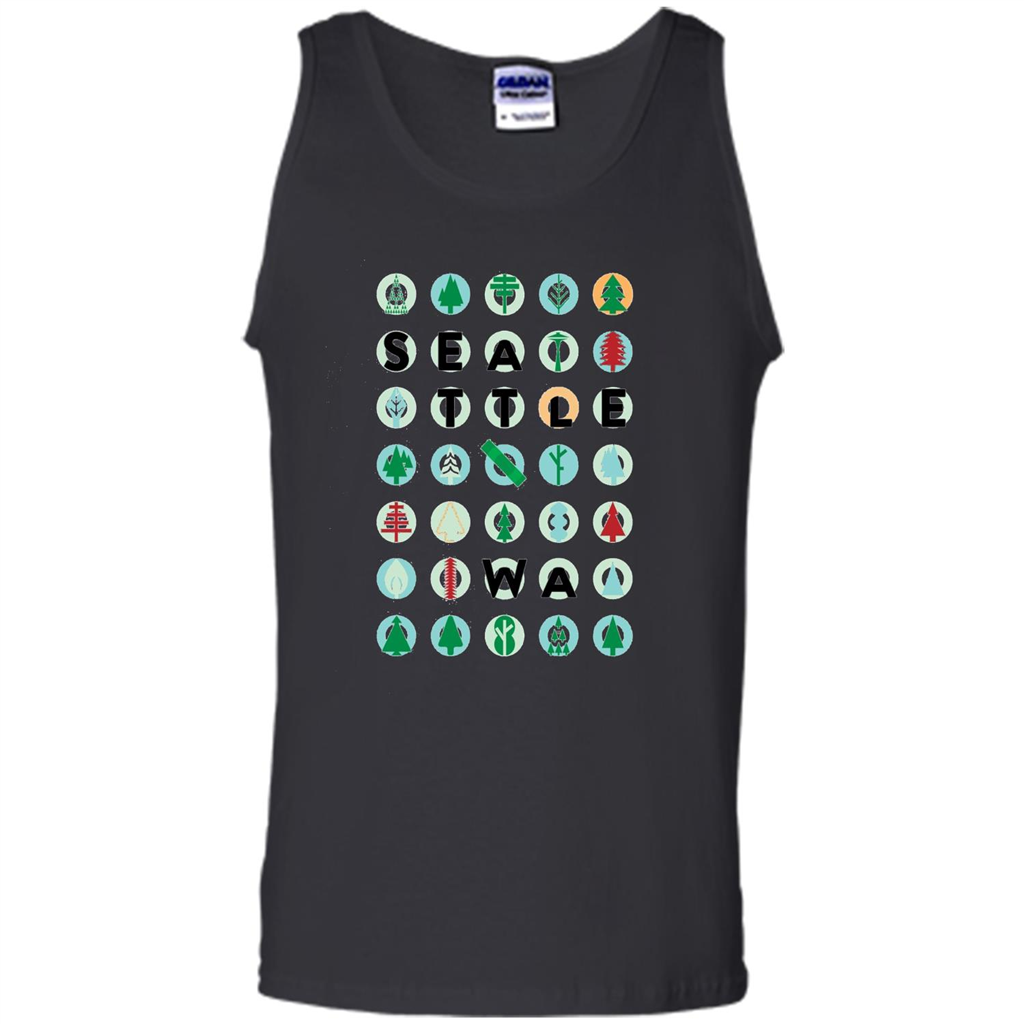 Seattle, Washington T-shirt Emerald City T-shirt Black