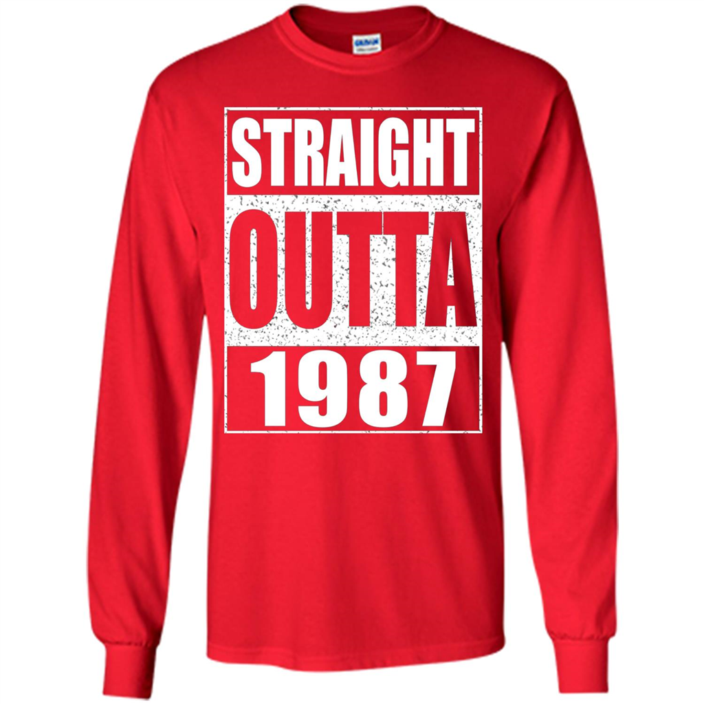 Straight Outta 1987 T-shirt Funny Birthday Gift T-shirt Red