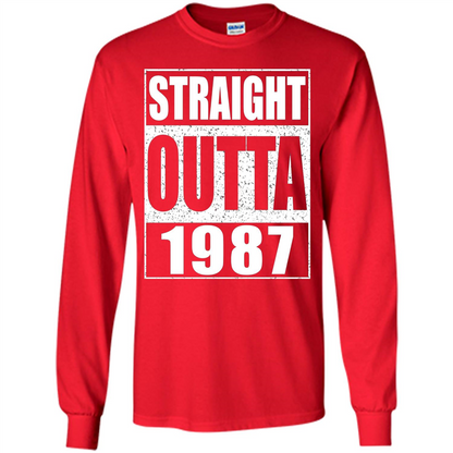 Straight Outta 1987 T-shirt Funny Birthday Gift T-shirt Red