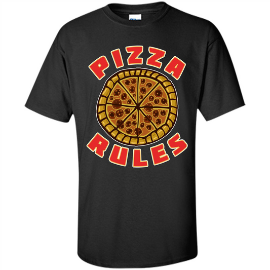 Pizza T-shirt Pizza Rules Black