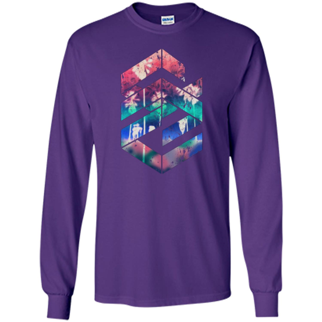 Red Summer Beach Palm Trees T-shirt Purple