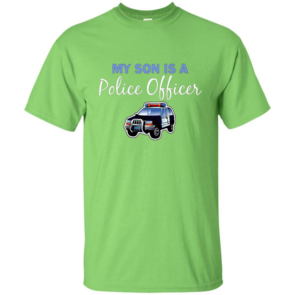 My Son Is A Police Officer T-Shirt Lime