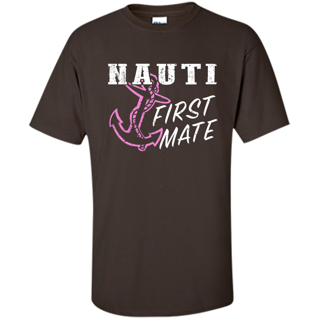 Boating Captain T-shirt Nauti First Mate Dark Chocolate