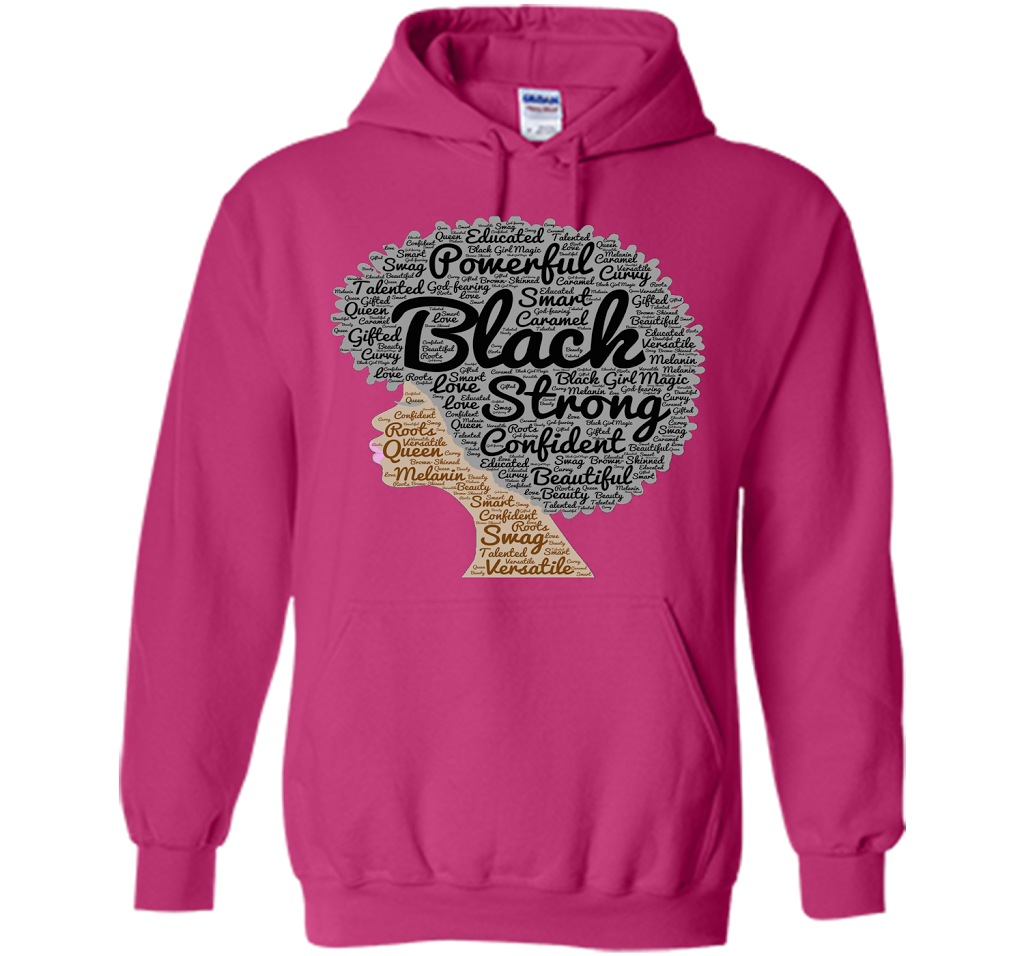 Afro Word Art Natural Hair T-Shirt for Black Women shirt Heliconia