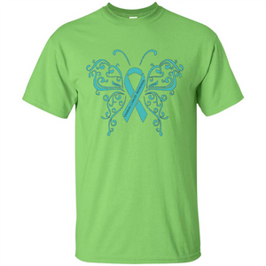 Ovarian Cancer Awareness Butterfly T-Shirt