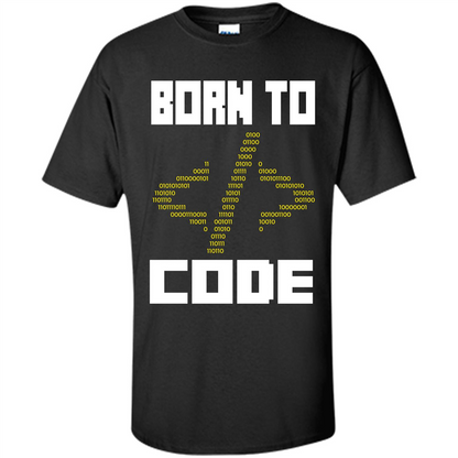 Programmers T-shirt Born To Code Design Developer Black