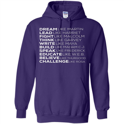 Dream Like Martin Lead Like Harriet T-shirt Purple