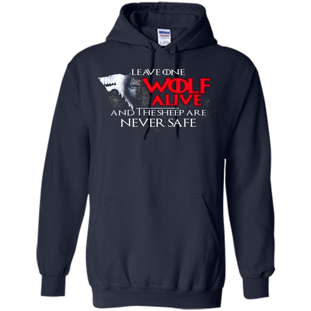 GOT T-shirt Leave One Wolf Alive And The Sheep Are Never Safe Navy