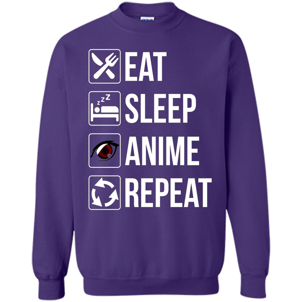 Funny Eat Sleep Anime Repeat T-shirt Orange