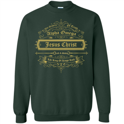 Christian T-shirt Way Property Of Truth Jesus Christ Alpha Omega Lord Forest Green