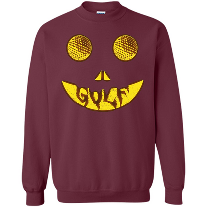Halloween Costume Golf Scary Face Halloween T-Shirt Maroon
