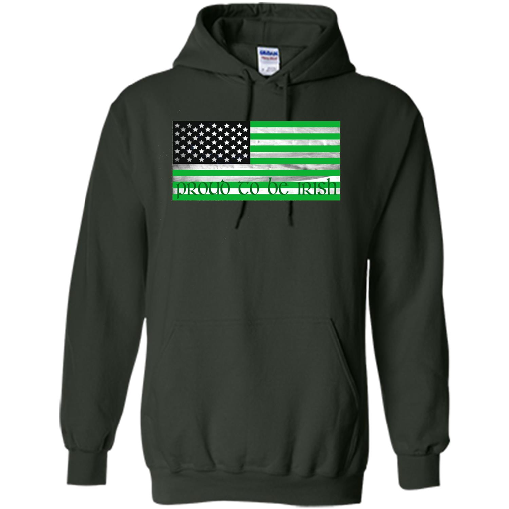 Proud To Be Irish T-shirt USA Flag Patriot Forest Green