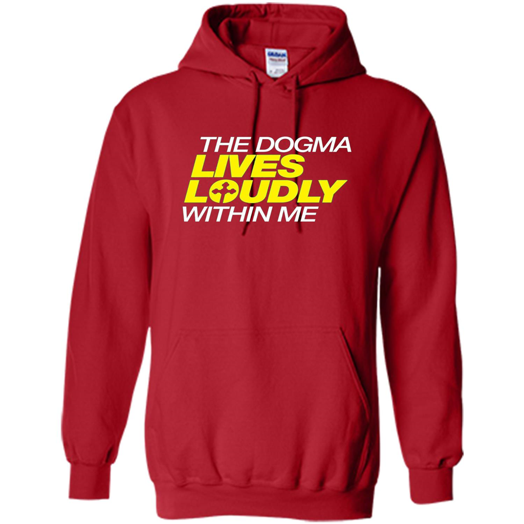 Dogma Lives Loudly Within Me Catholic Conservative T-Shirt Red