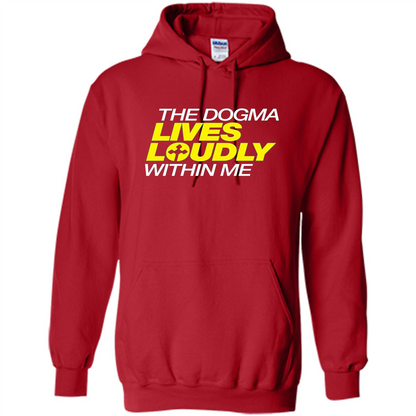 Dogma Lives Loudly Within Me Catholic Conservative T-Shirt Red