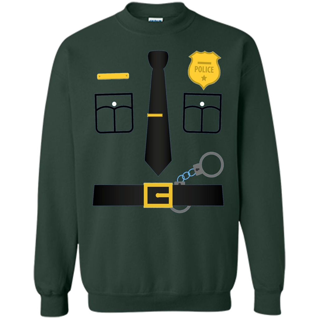 Policeman Costume T-Shirt Halloween Outfit T-shirt Forest Green