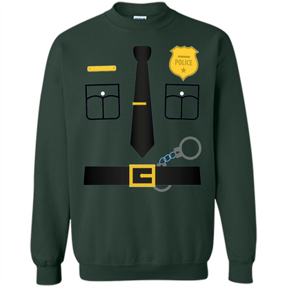 Policeman Costume T-Shirt Halloween Outfit T-shirt Forest Green