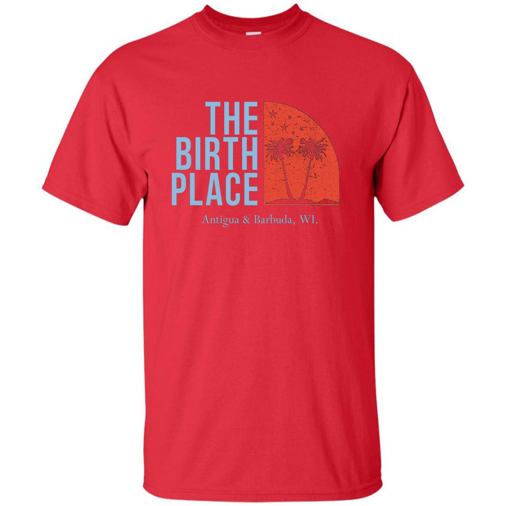 The Birth Place Antigua and Barbuda, WL T-shirt Red