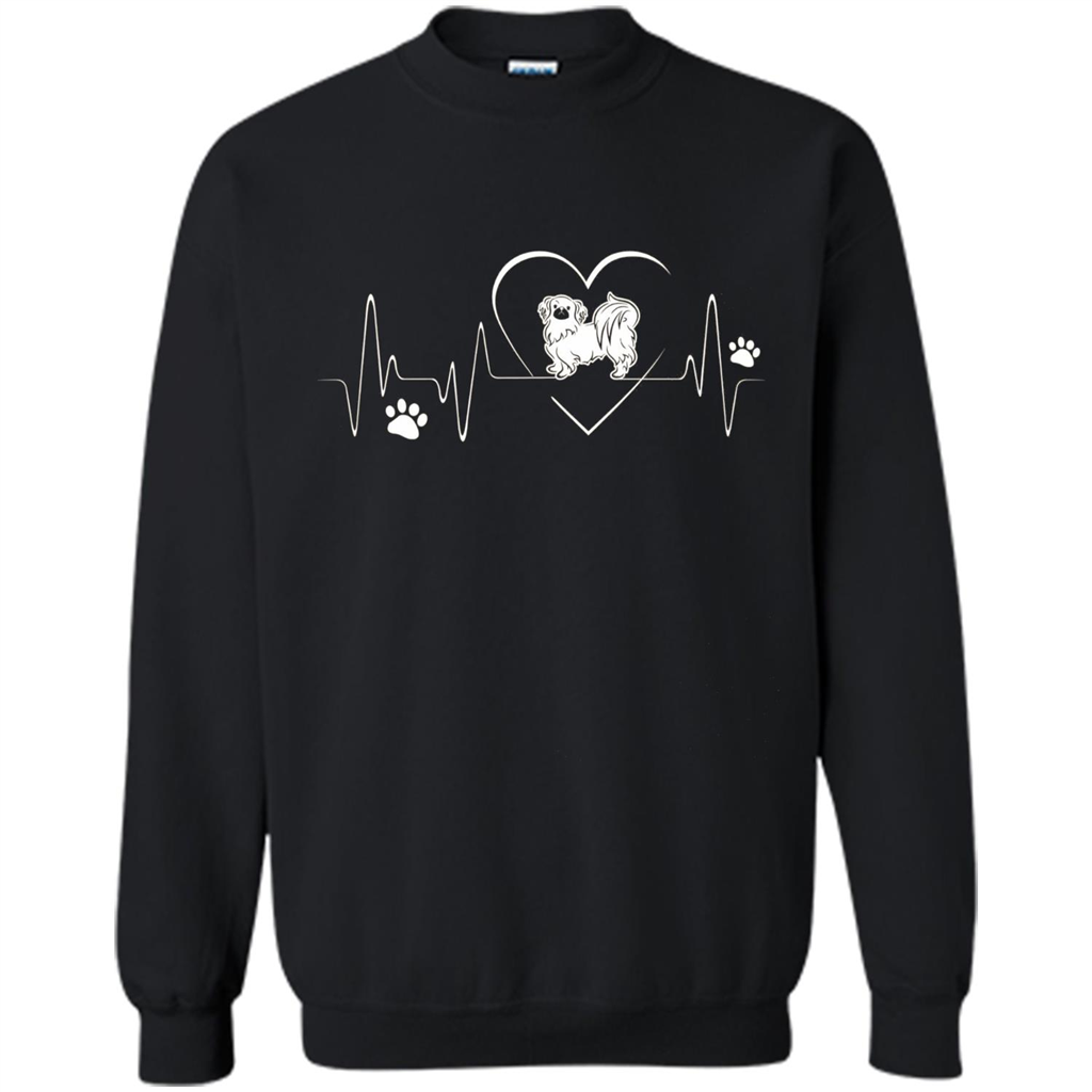 Pekehund T-shirt Pekehund Heart Beat T-shirt Black