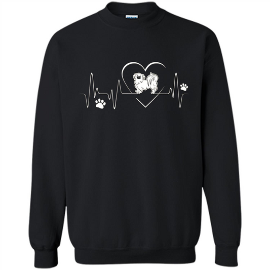Pekehund T-shirt Pekehund Heart Beat T-shirt Black