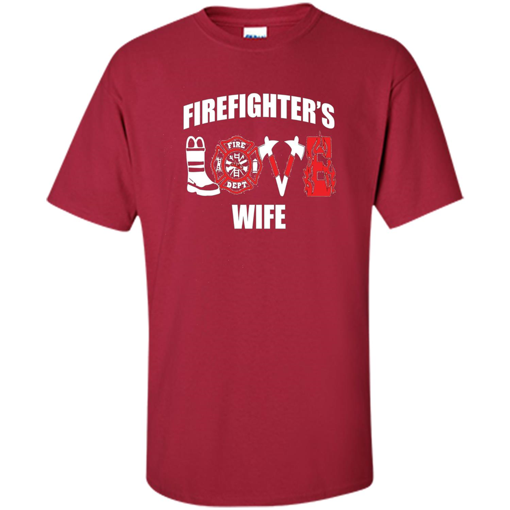 Firefighter Wife Love T-Shirt Cardinal