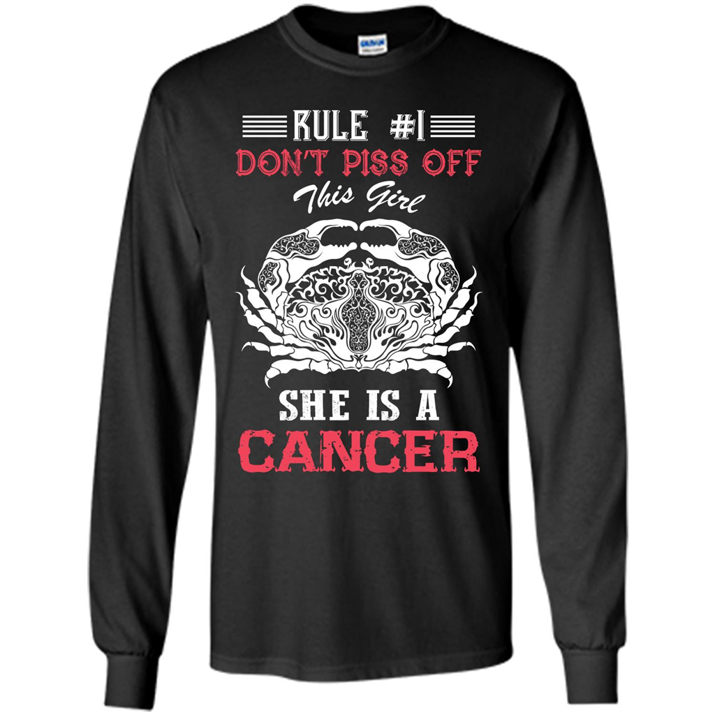 Cancer T-shirt Rule Dont Piss Off This Girl T-shirt Black