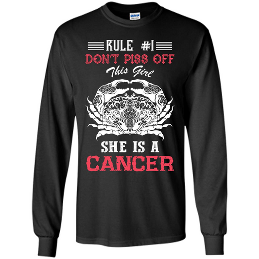 Cancer T-shirt Rule Dont Piss Off This Girl T-shirt Black