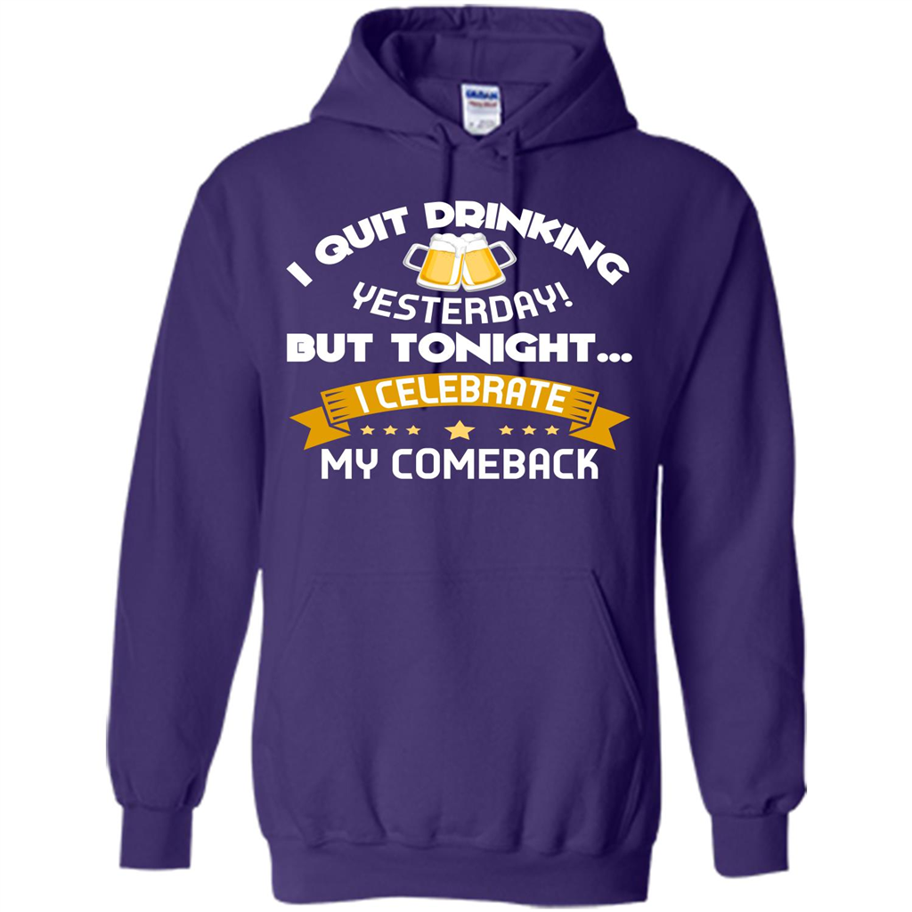 Beer T-shirt Tonight I Celebrate My Come back Purple