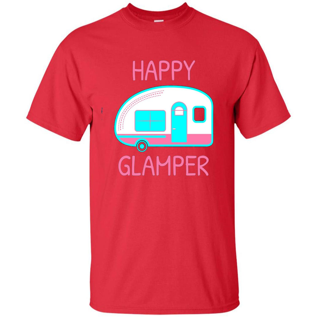 Happy Glamper - Glamping Camping Gift Idea T-Shirt Red