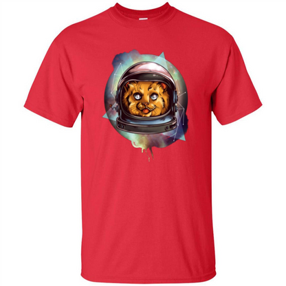 Space Kitty T-shirt Red