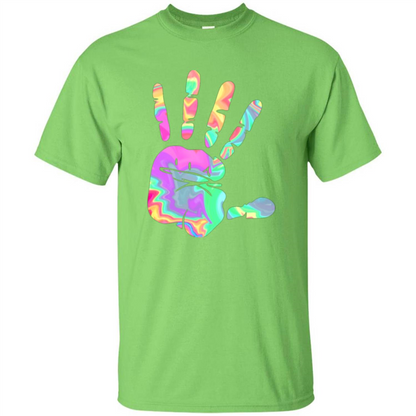 Hand Print Watercolor T-shirt Lime