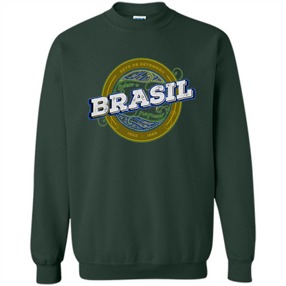 BRAZIL Brasil Independence Day Badge T-shirt Forest Green