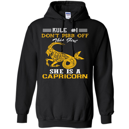 Capricorn T-shirt Rule Dont Piss Off This Girl T-shirt Black