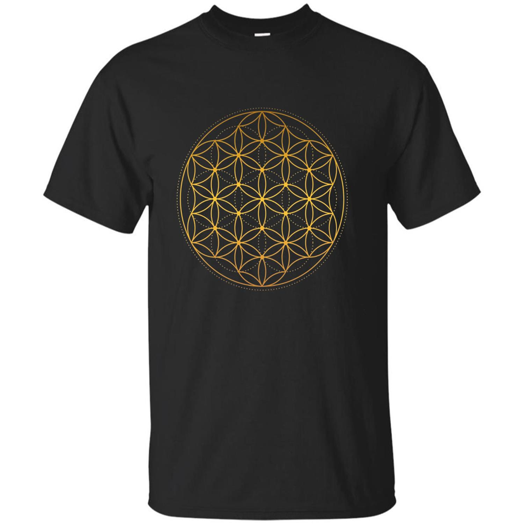 Beautiful Gold Sacred Geometry T-shirt Black