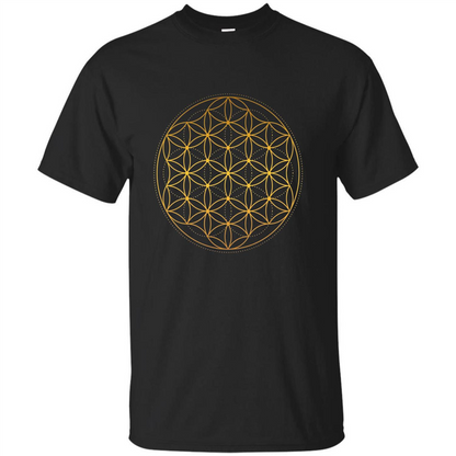 Beautiful Gold Sacred Geometry T-shirt Black