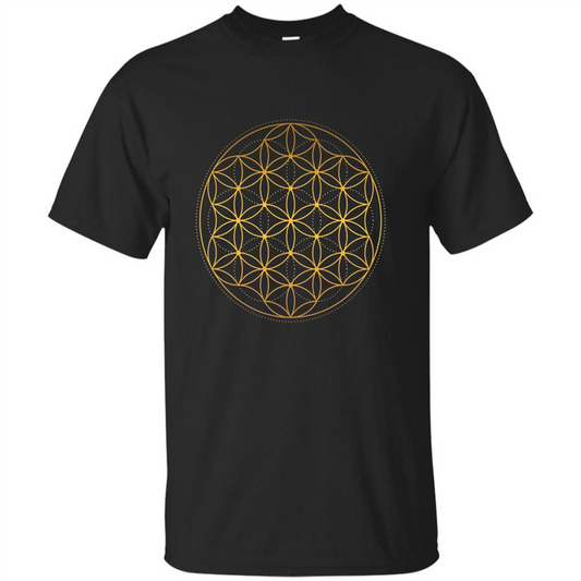 Beautiful Gold Sacred Geometry T-shirt Black