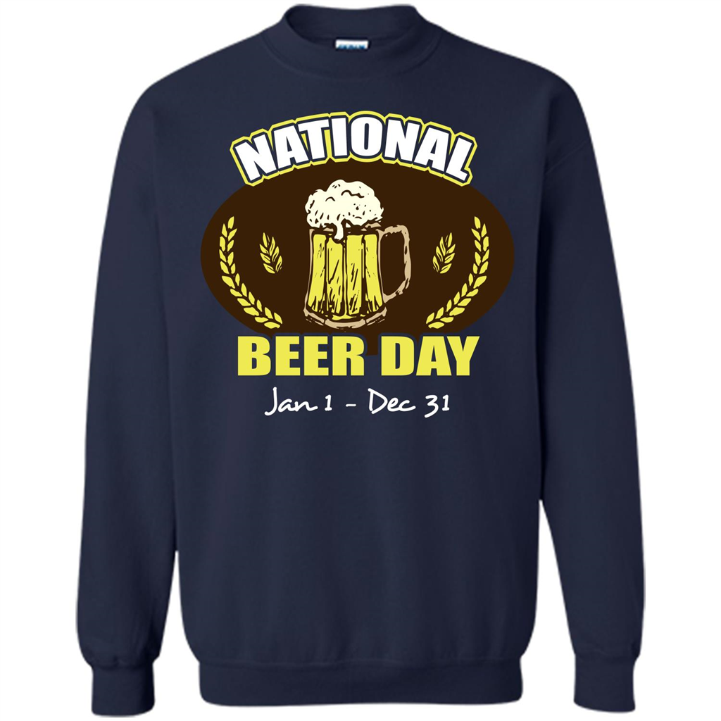 Beer T-shirt National Beer Day Jan1-Dec 31 Navy