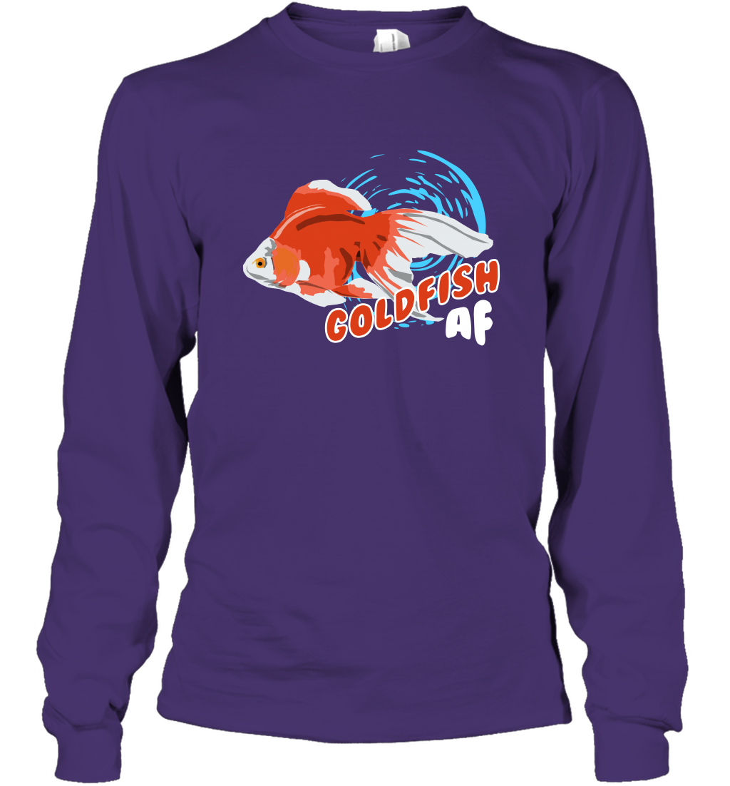 Goldfish AF Fish Shirt Long Sleeve T-Shirt Long Sleeve T-Shirt Purple