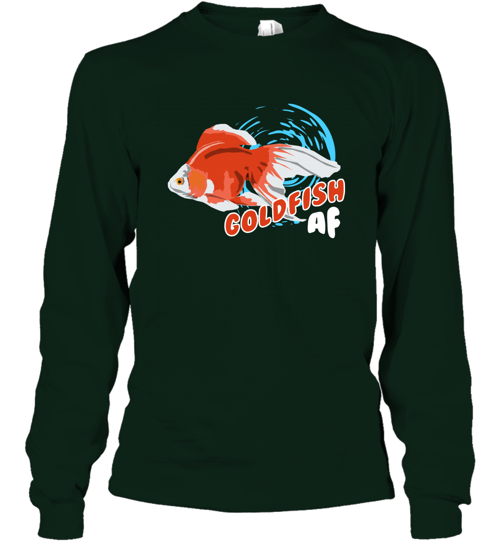 Goldfish AF Fish Shirt Long Sleeve T-Shirt Long Sleeve T-Shirt Forest Green