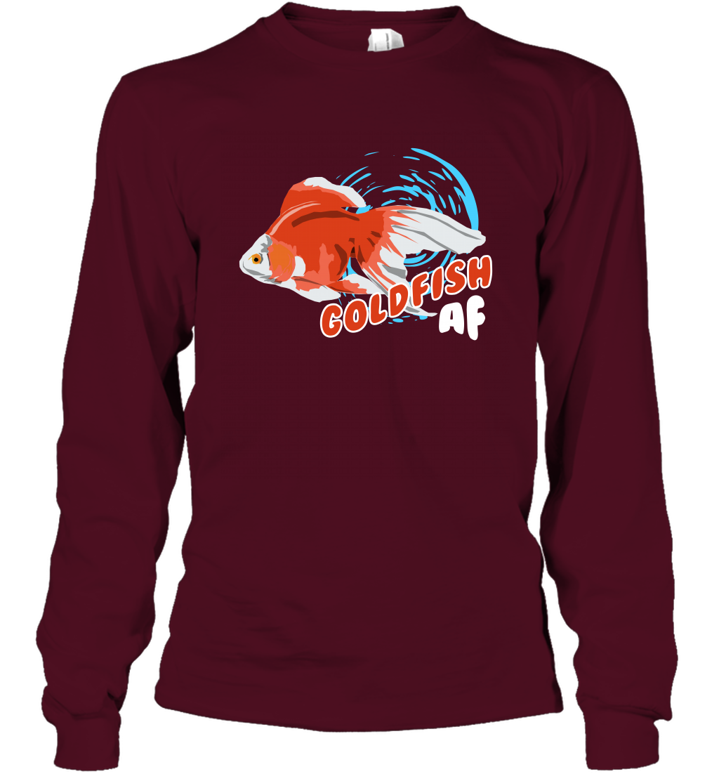 Goldfish AF Fish Shirt Long Sleeve T-Shirt Long Sleeve T-Shirt Maroon