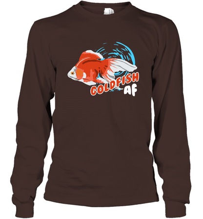Goldfish AF Fish Shirt Long Sleeve T-Shirt Long Sleeve T-Shirt Dark Chocolate