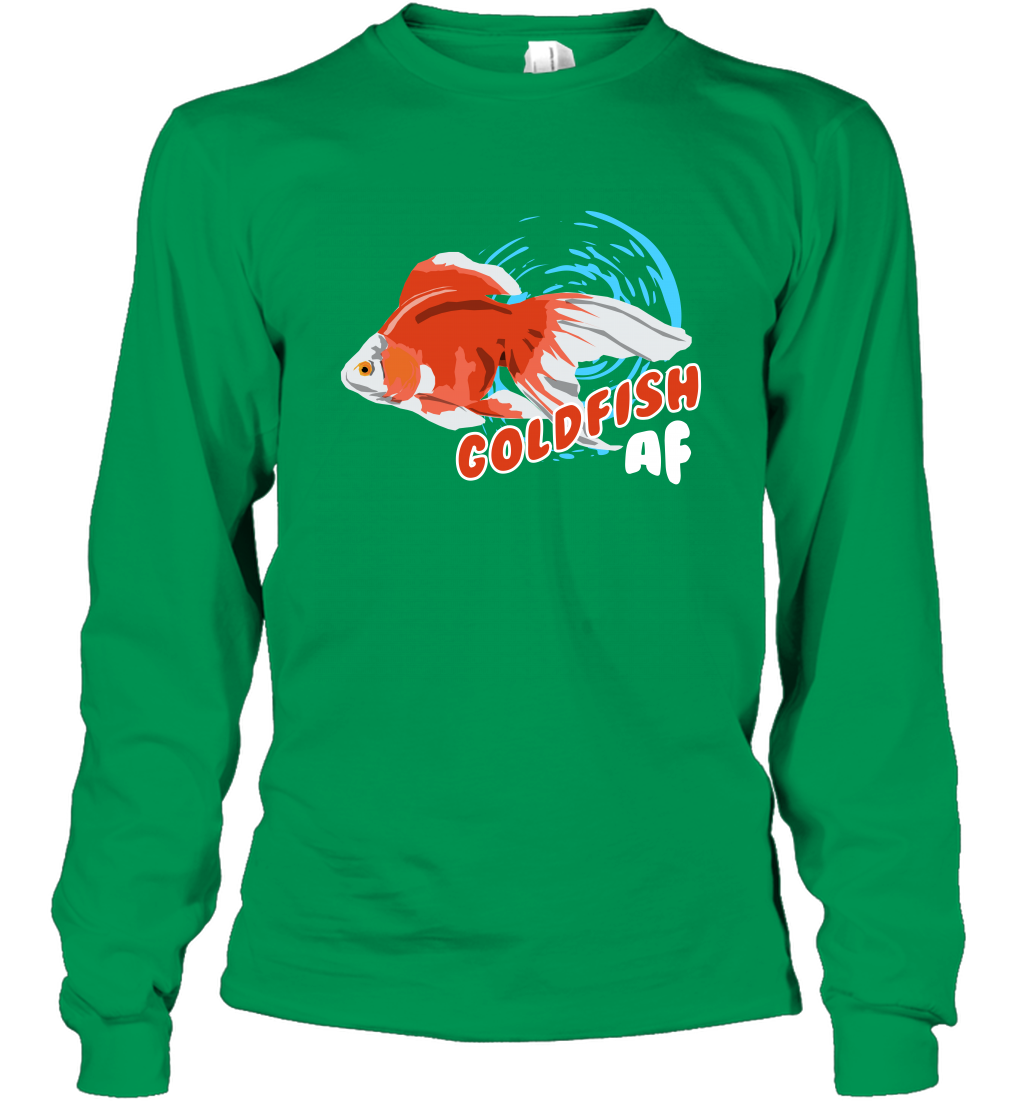 Goldfish AF Fish Shirt Long Sleeve T-Shirt Long Sleeve T-Shirt Irish Green