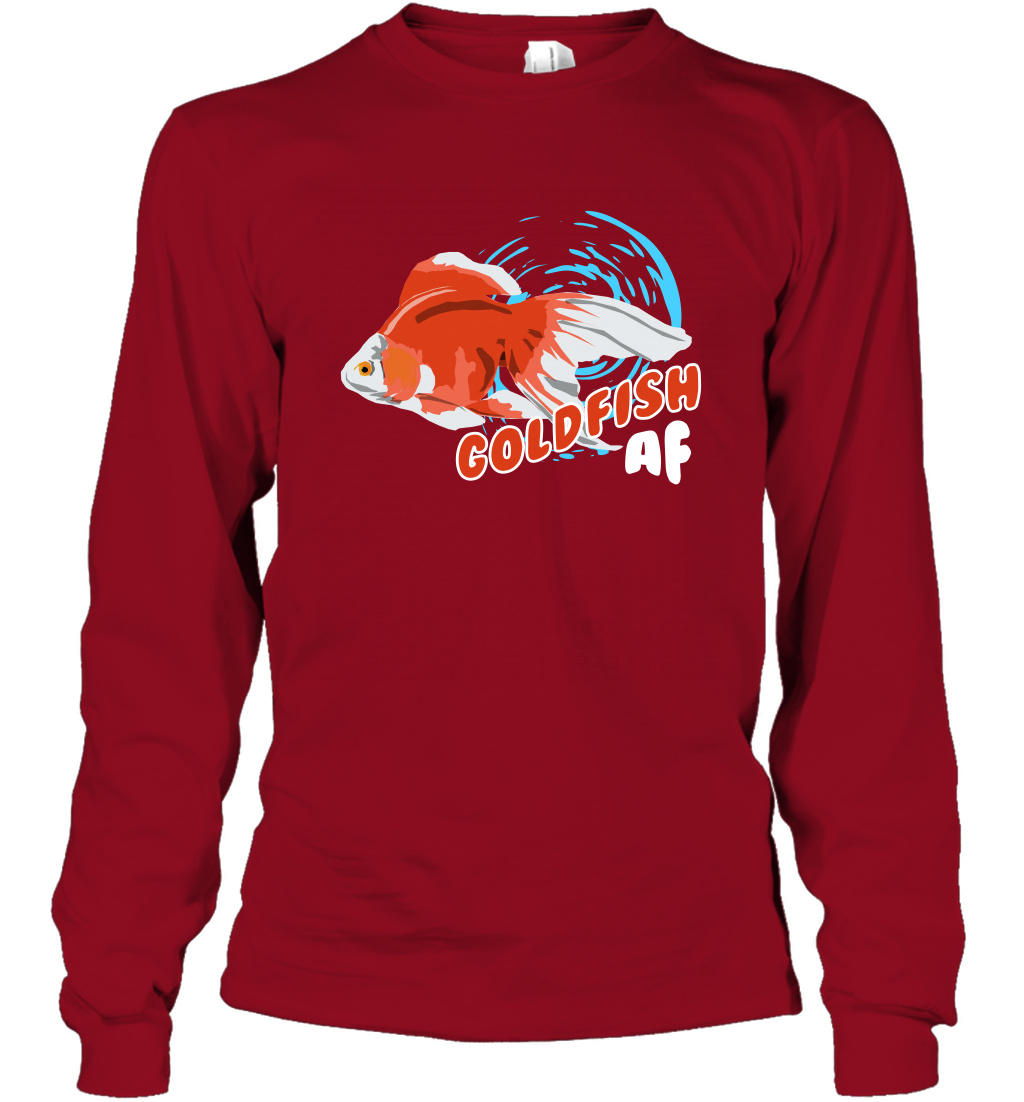 Goldfish AF Fish Shirt Long Sleeve T-Shirt Long Sleeve T-Shirt Cardinal Red