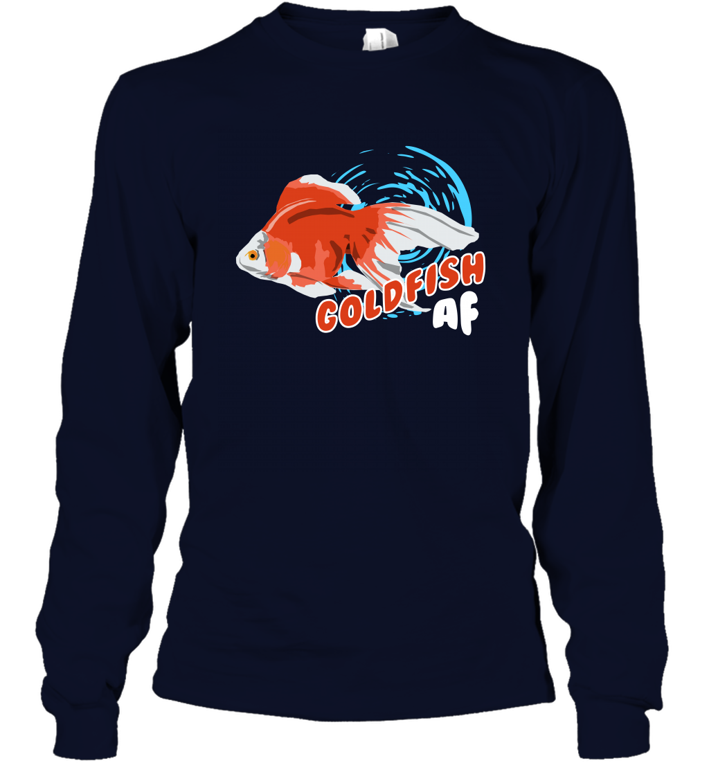 Goldfish AF Fish Shirt Long Sleeve T-Shirt Long Sleeve T-Shirt Navy