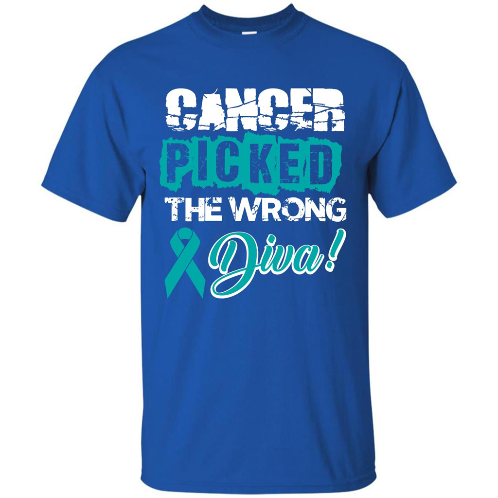 Cancer Awareness T-shirt Cancer Picked The Wrong Diva T-shirt Royal