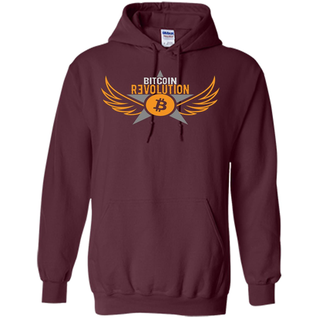 Bitcoin T-shirt Cool Cryptocurrency Revolution BTC Logo T-shirt Maroon