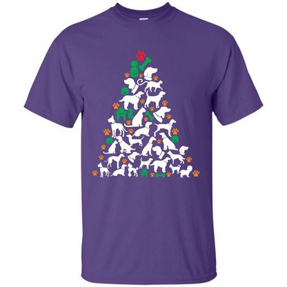 Christmas T-shirt Dog Lover Person Christmas Tree T-shirt
