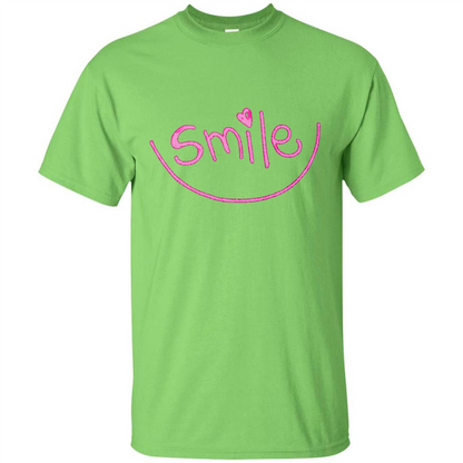 Smile Happy Motivational Smiley Face T-Shirts Lime