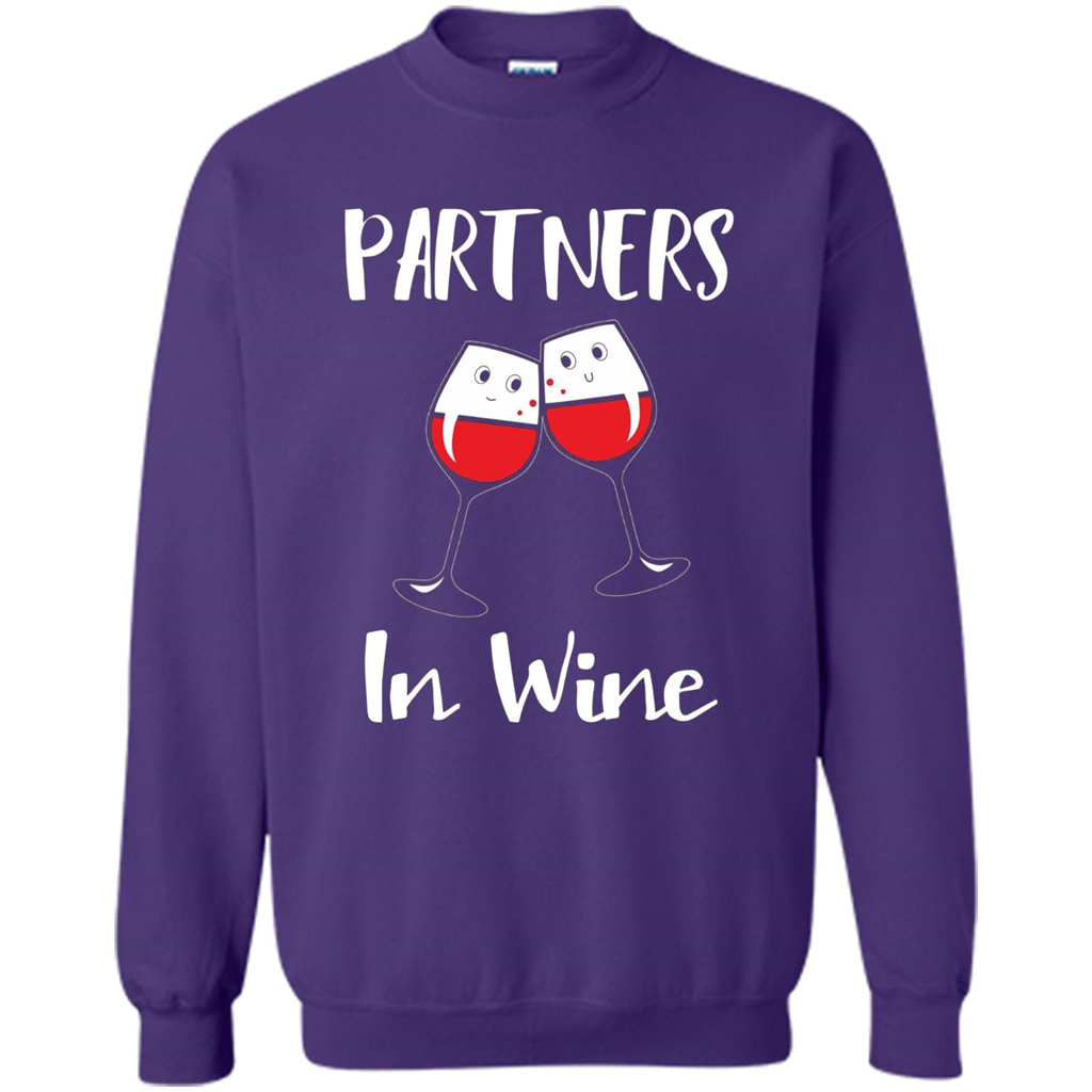 Wine Party T-shirt Partners In Wine T-shirt Purple