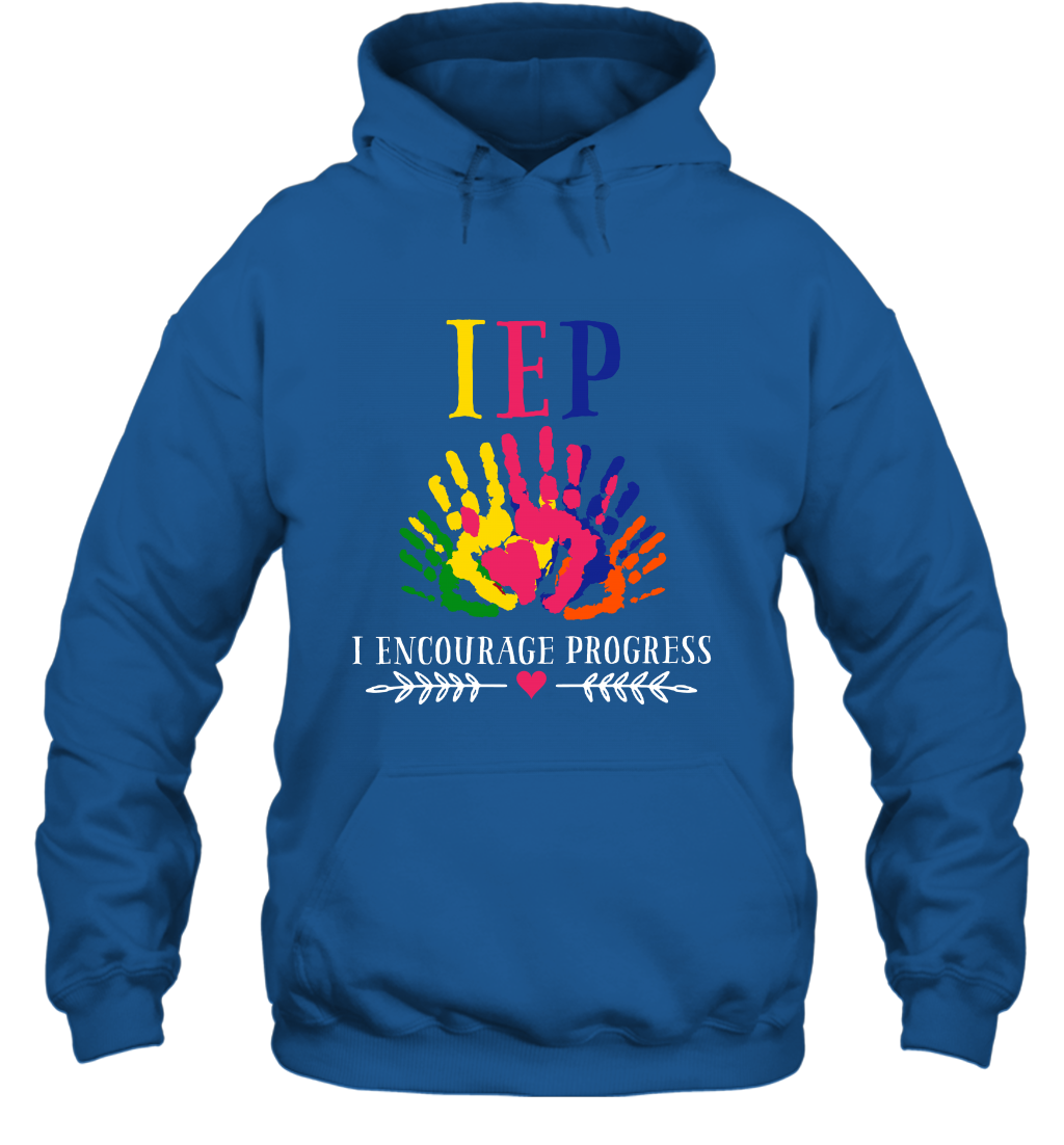 IEP I Encourage Progress Colors Fingerprint Hand Shirt Hoodie Hoodie Royal